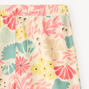 Pantalón fluido de tela con estampado floral para niña 