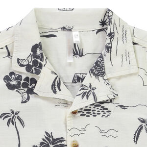 Camisa de manga corta con estampado de isla tropical para bebé niño 
