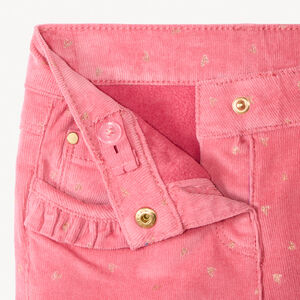 Pantalón de terciopelo con forro e estampado de corazones para bebé niña 