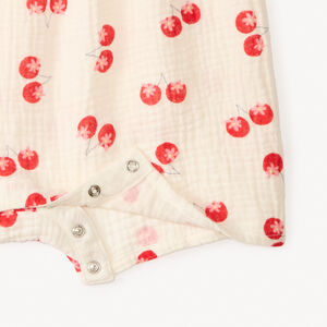 Mono corto con estampado de cerezas + diadema con lazo niña bebé 