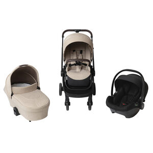 Poussette trio Alba avec nacelle beige/noir  Main Poussette trio Alba avec nacelle beige/noir