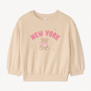 Sudadera de felpa oversize con parches de bucle para bebé niña 