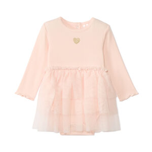 Ropa body efecto 2 en 1 con tul brillante para bebé niña  Main Ropa body efecto 2 en 1 con tul brillante para bebé niña
