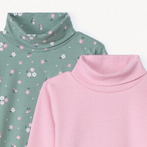 Lote de 2 camisetas interiores de cuello alto para niña 