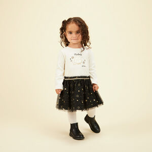 Vestido bicolor con parche de Harry Potter para bebé niña 