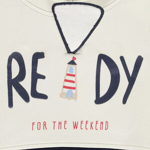 Sudadera oversize bicolor con flap de velero para bebé niño 