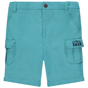 Bermudas cargo de tela azul 