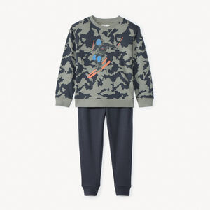 Ensemble jogging molleton motif ski pour garçon  Main Ensemble jogging molleton motif ski pour garçon
