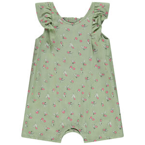 Combishort estampado de melocotones y hilos brillantes para bebé niña 