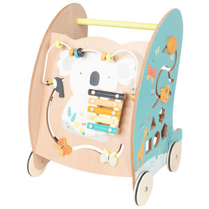 Carrito de actividades y andador de madera Crazy Jungle Main Carrito de actividades y andador de madera Crazy Jungle