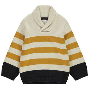Jersey de rayas de manga larga con cuello cruzado para niño 