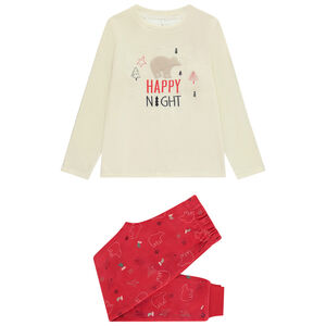 Set de pijama de 2 piezas de terciopelo con estampado de oso polar para niño  Main Set de pijama de 2 piezas de terciopelo con estampado de oso polar para niño