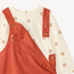 Ensemble 2 pièces salopette et t-shirt bébé garçon imprimé lions 