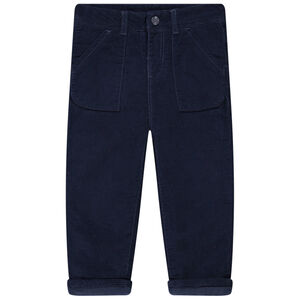 Pantalón liso de terciopelo forrado y con bolsillos para bebé niño 