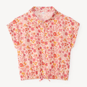 Camisa de manga corta para niña con estampado floral 