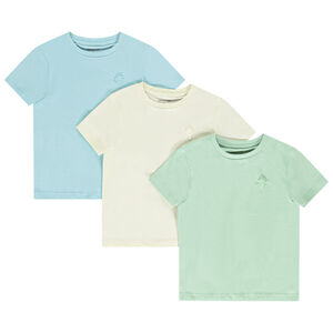 Lote de 3 camisetas de manga corta lisas con estampado para niño 
