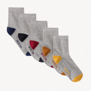 Juego de 5 pares de calcetines con puntera y talón en contraste  Main Juego de 5 pares de calcetines con puntera y talón en contraste