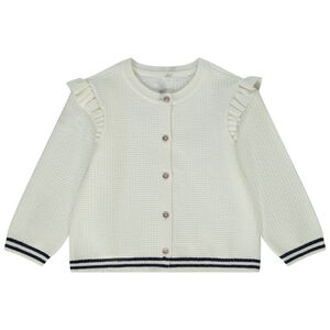 Chaleco de punto fantasía con volantes para bebé niña 