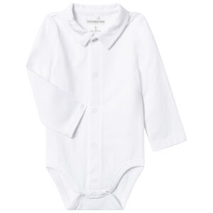 Body manga larga de algodón orgánico con cuello polo Main Body manga larga de algodón orgánico con cuello polo