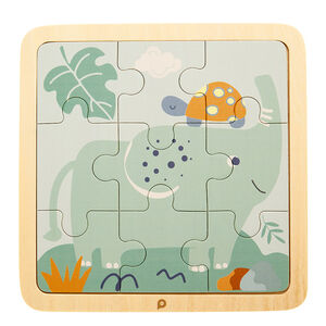 Puzzle 9 piezas de madera Elefante 