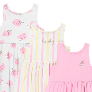 Pack de 3 vestidos sin mangas fantásticos para niña  Main Pack de 3 vestidos sin mangas fantásticos para niña