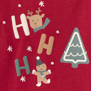 Camiseta de manga larga con estampado navideño para bebé niño 