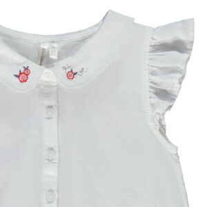 Camisa sin mangas con cuello babero bordado para niña  Main Camisa sin mangas con cuello babero bordado para niña