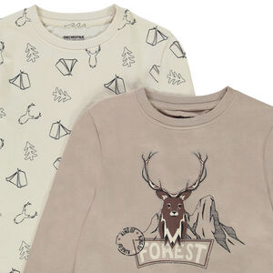Camiseta de manga larga de punto con estampado montañas niño 