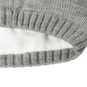 Gorro de punto con pompones de pelaje sintético 