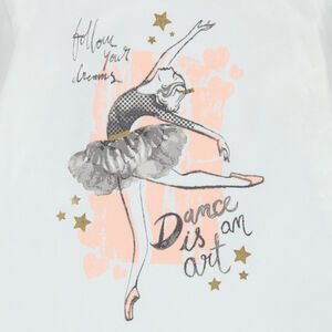 Pijama de jersey con estampado de bailarina para niña 