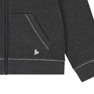 Sudadera con capucha de felpa lisa para niña 