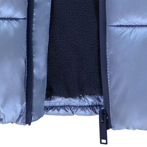 Plumífero acolchado con capucha efecto metalizado para niño 