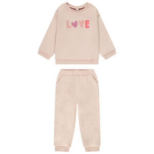 Ensemble jogging 2 pièces print Love pour bébé fille 