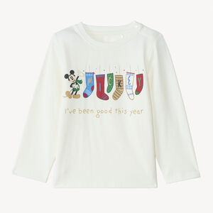 T-shirt manches longues Mickey Disney Noël pour bébé garçon 