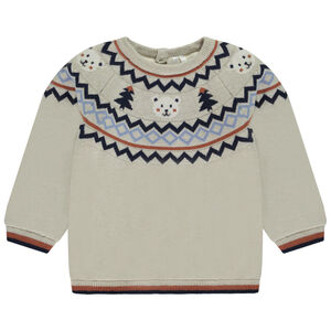 Pull forrado de terciopelo con motivos jacquard para bebé niño 