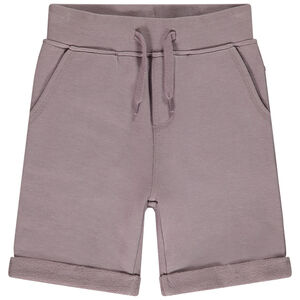 Bermudas de felpa unicolor con cintura elástica para niño 