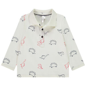 Polo de manga larga estampado de dinosaurios para bebé niño 