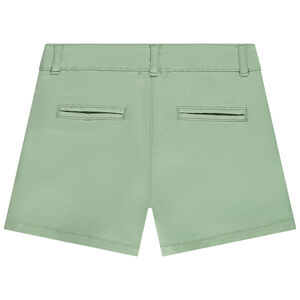 Short de sarga lisa con efecto pinzas niña 
