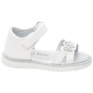 Sandalias de corazones plateados para bebé niña 