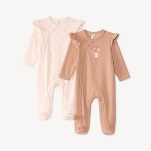 Lote de 2 pijamas para bebé niña con estampado fantasía (acabados diferentes según la edad) 