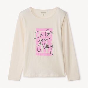 Camiseta de manga larga con estampado fantasía y detalles brillantes para niña  Main Camiseta de manga larga con estampado fantasía y detalles brillantes para niña