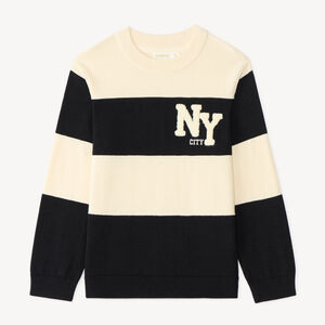 Jersey de niño de punto con bordado de bucle. 