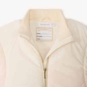 Anorak acolchado de tela y punto con cuello alto para niña 