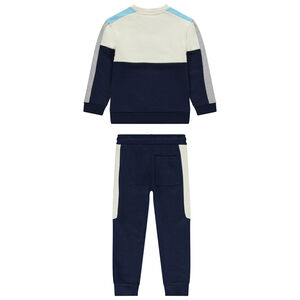 Conjunto de jogging de felpa efecto color block niño 