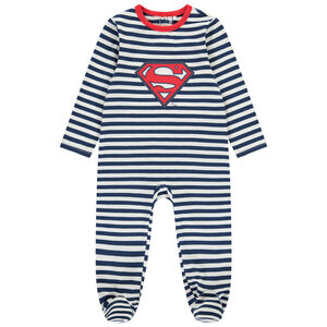 Pelele rayado Superman Warner para bebé niño con diferentes aperturas según la edad 