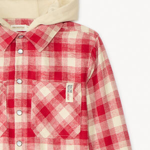Camisa de cuadros con capucha niña 