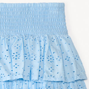 Falda de volantes de bordado inglés para niña 