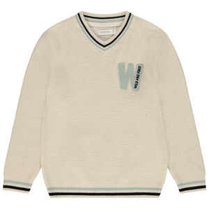 Jersey de punto fantasía con parche para niño 