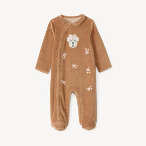 Pijama de terciopelo para bebé Minnie Disney con flores. 