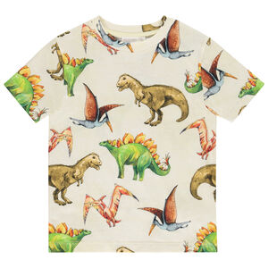 Camiseta de manga corta con estampado de dinosaurio para niño 